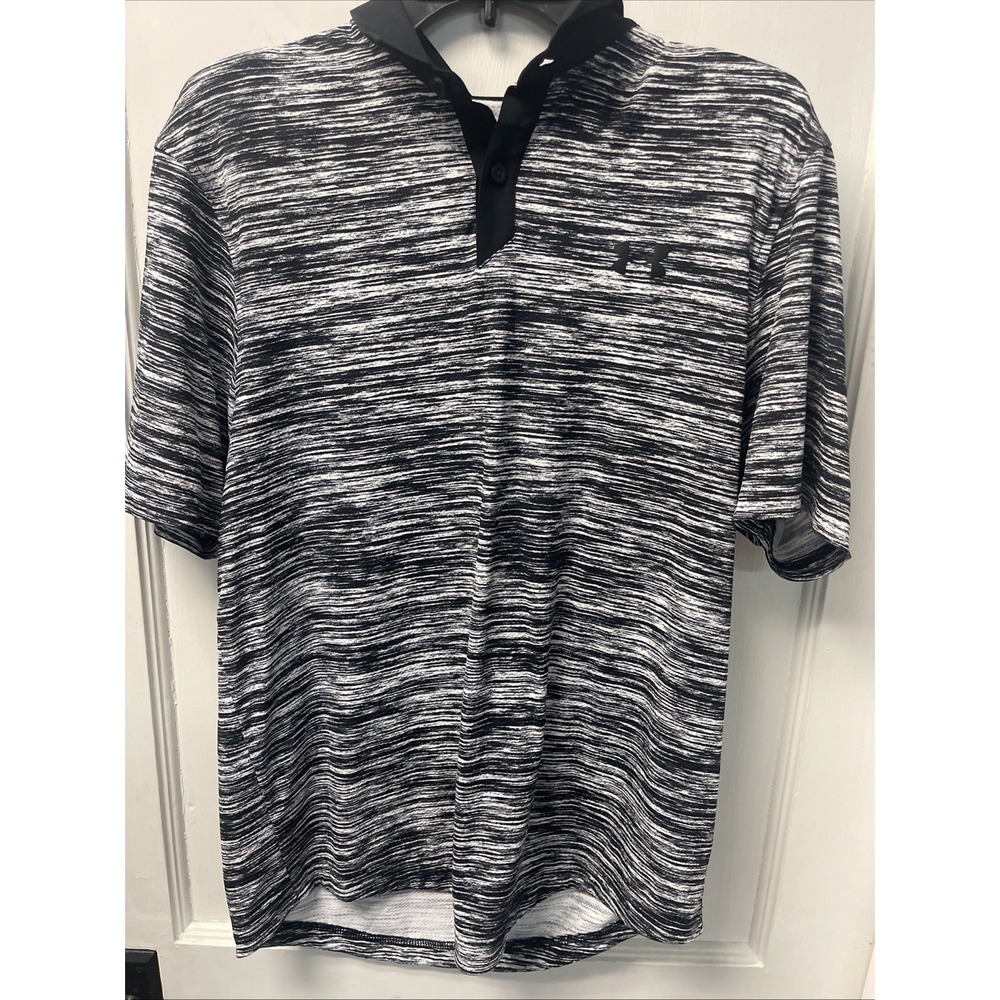 Under Armour Shirt Mens Medium Iso Chill Polo Black Active Golf Performance